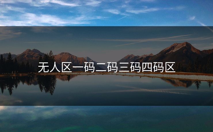 无人区一码二码三码四码区