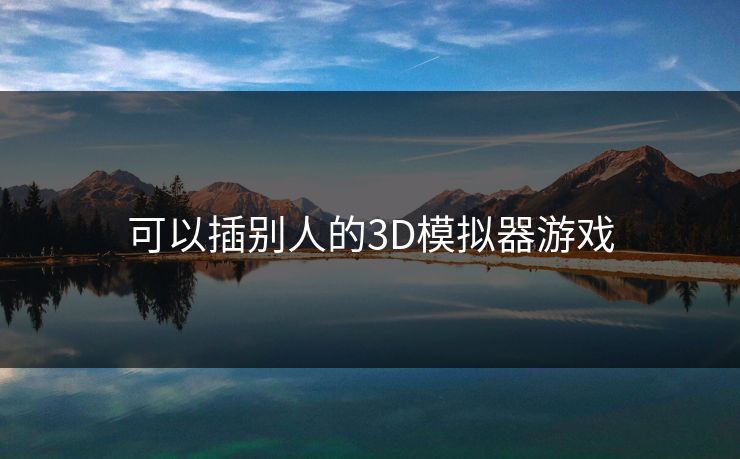 可以插别人的3D模拟器游戏